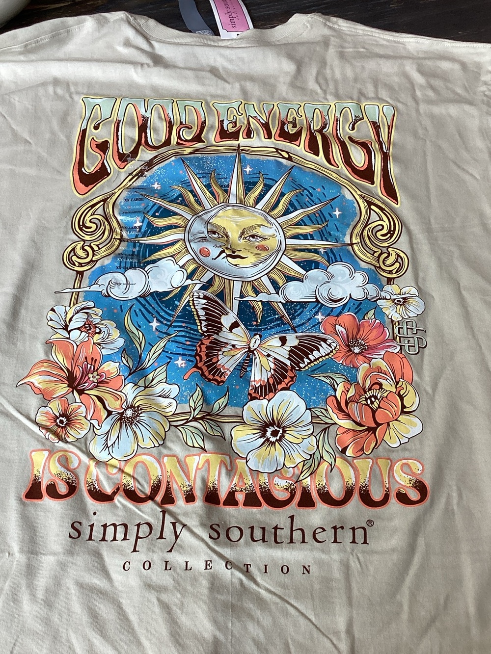Simply Southern Good Energy is Contagious Retro Sun Floral Design XXL
